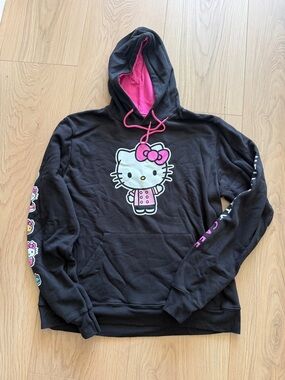 Hello Kitty Black Hoodie with Pink Lining and Accents